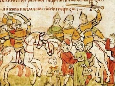 Взятие Киева Андреем Боголюбским, 1169 г. Миниатюра из летописи. Источник - http://city33.ru