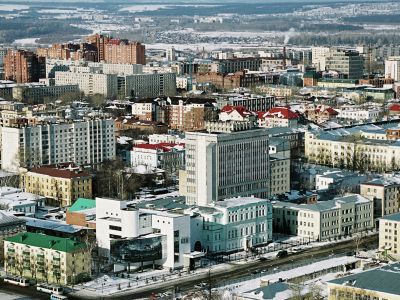 Здание Национального банка Республики Башкортостан ( в центре) в Уфе. Фото: Геннадий Карпов / РИА Новости