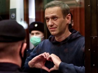 Алексей Навальный во время судебного заседания в Москве в 2021 году после того, как вернулся в Россию после покушения на него. Фото: Пресс-служба Мосгорсуда