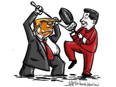Америка vs. КНР: кто кого? Карикатура А.Петренко: t.me/PetrenkoAndryi